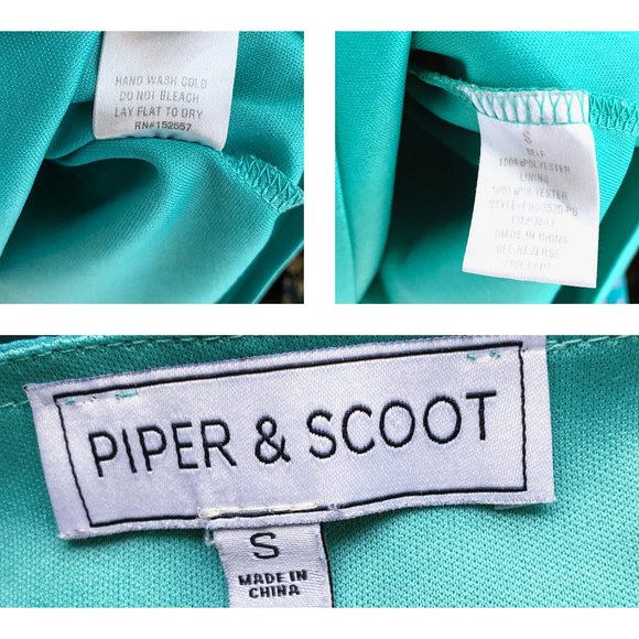 Teal Dress Blue Green Dress Polka Dot Dress Wrap Skirt Dress Pullover Dress | S - Picture 11 of 11